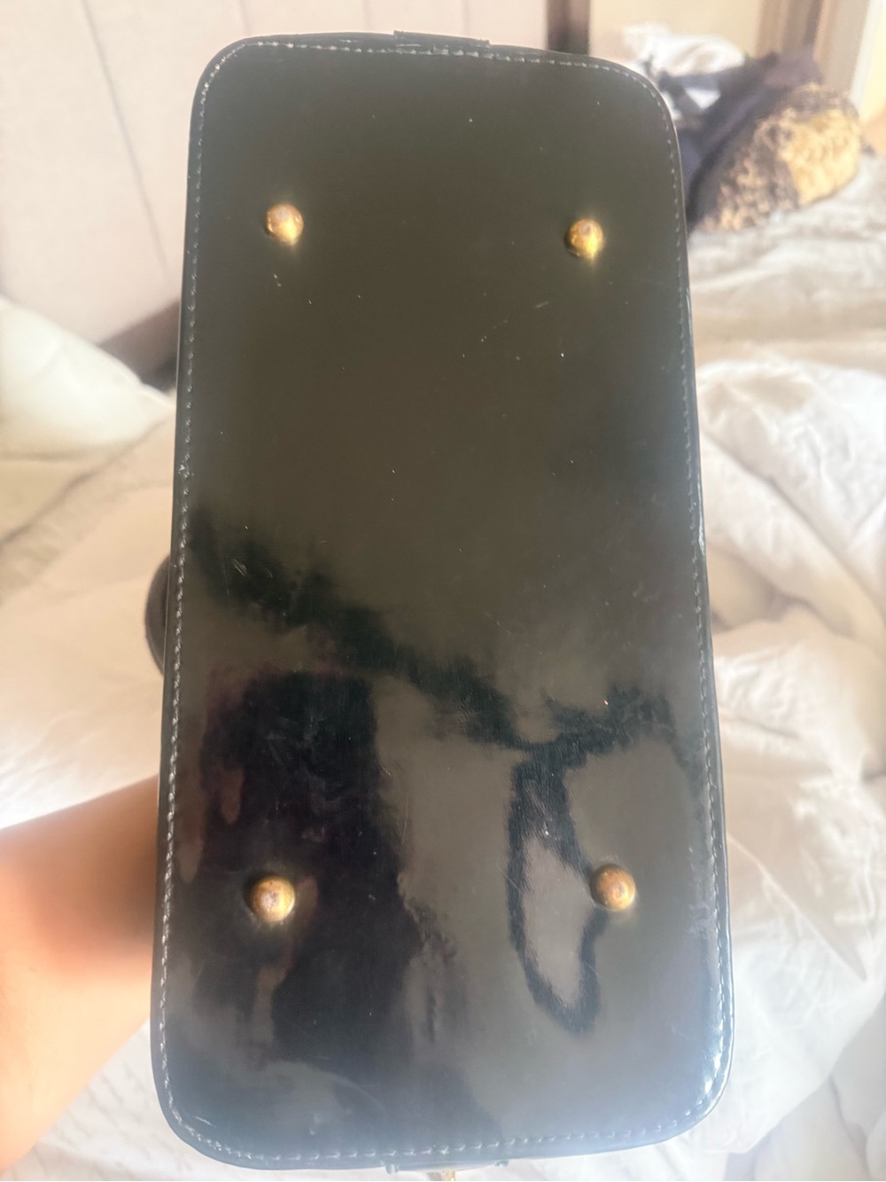 Louis Vuitton Black Vernis Alma Satchel with Gold Hardware READ PLEASE NO RETURN - Picture 13 of 14